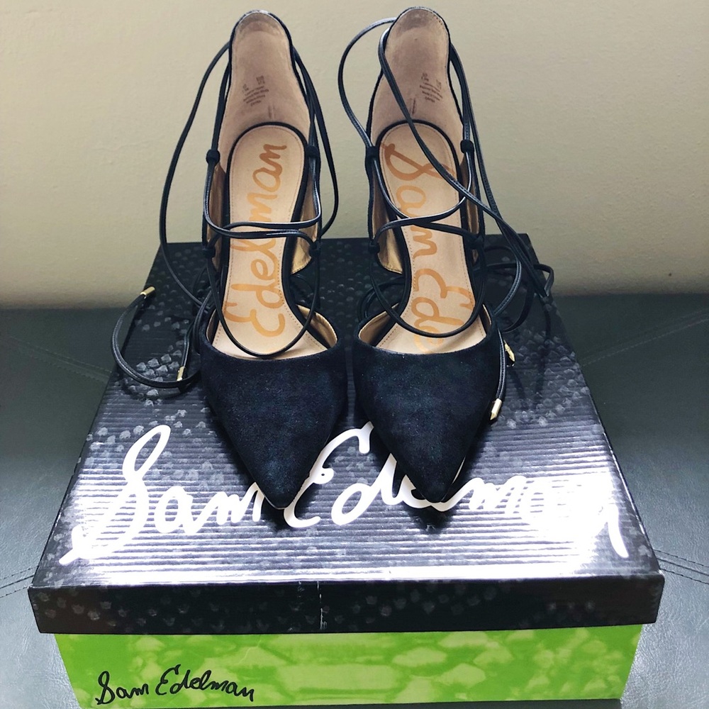 Sam Edelman suede lace-up stilettos